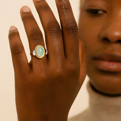 bague acier inoxydable femme design vintage