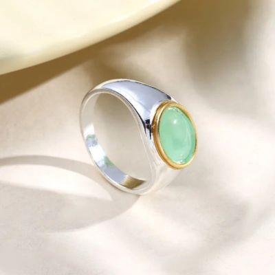 bague acier inoxydable femme pierre œil de chat