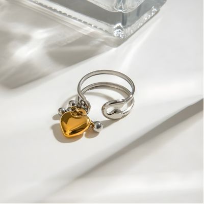bague avec pendentif cœur