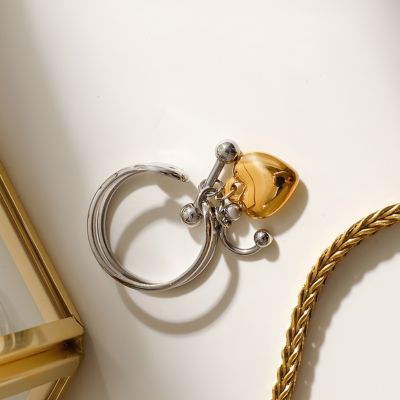 bague avec pendentif qualité inoxydable