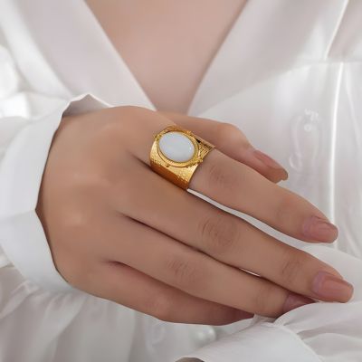 bague en acier inoxydable femme artisanat oriental