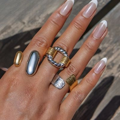 bague en acier inoxydable femme associable