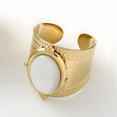 bague en acier inoxydable femme couleur blanc pacifique