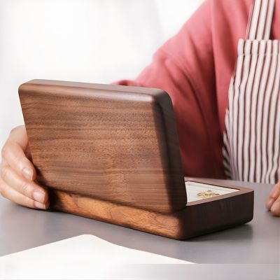 boite à bijoux bois intérieur flanelle douce