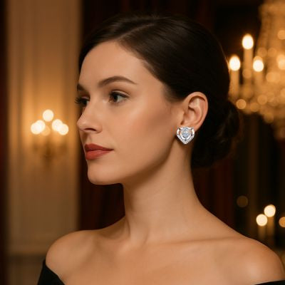boucle d'oreille coeur femme sublime soirée de gala
