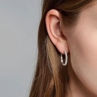 boucle d'oreille créole argentée