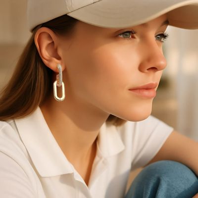 boucle d'oreille créole pierre en zirconium