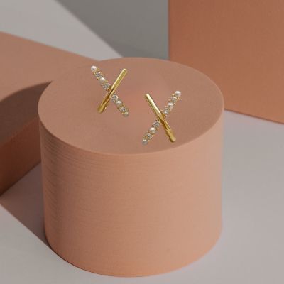 boucle d'oreille femme forme x