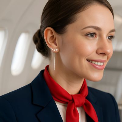 boucle d'oreille pendante argentée