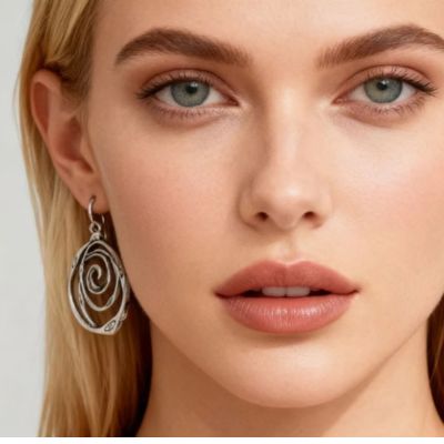 boucle d’oreille pendante jeune femme style vintage