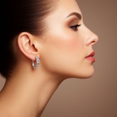 boucles d'oreilles fleurs vu de profil très joli