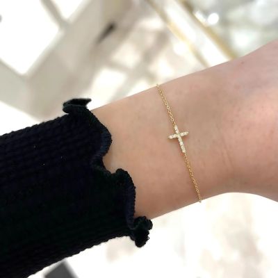 bracelet croix argent sterling zirconium