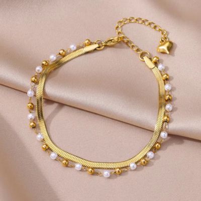 bracelet de cheville chaine dorée chevron