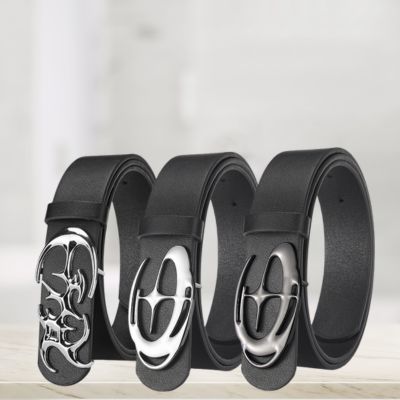 ceinture boucle ovale chrome argentée noire mate