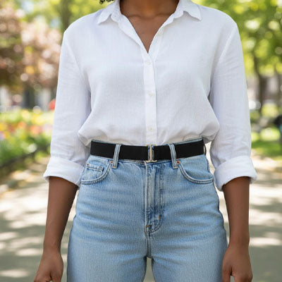 ceinture élastique femme jean taille marquée
