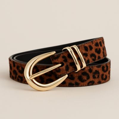 ceinture léopard femme foncé boucle ardillon en alliage