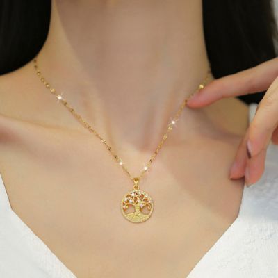 collier arbre de vie couleur or