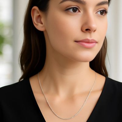 collier chaine femme argente léger