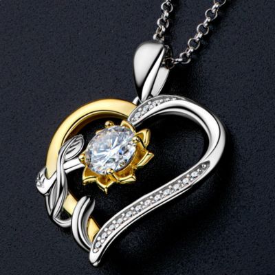 collier en coeur argent sterling