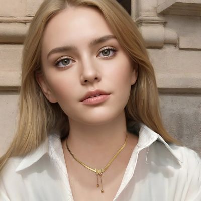 collier femme acier titane brillance