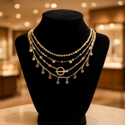 collier femme présentoir noir