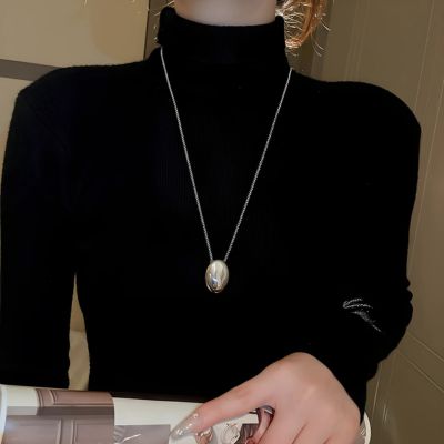 collier long femme acier