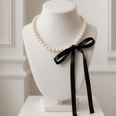 collier perles joliment présenté