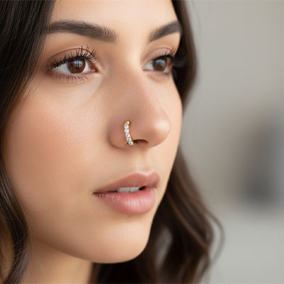 Faux piercing nez - Illusion dorée