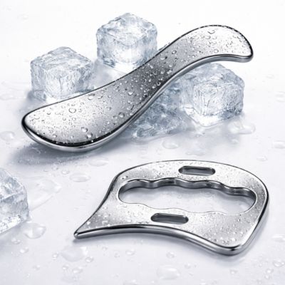 gua sha acier inoxydable et glace duo bien être