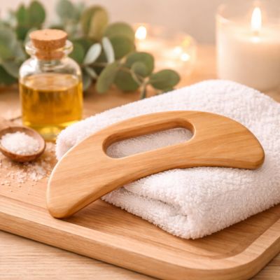 gua sha corps en bois et huile