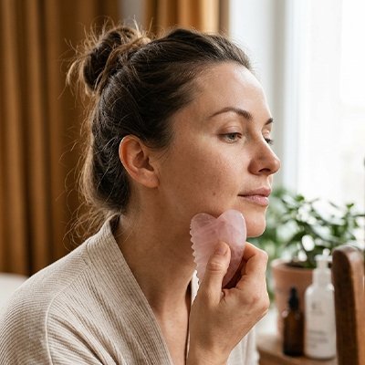 Gua sha pour un massage visage matinal