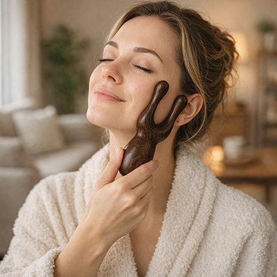 Gua sha visage rituel du soir après bain