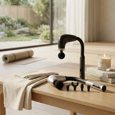 les deux pistolet masseur présentés sur une table