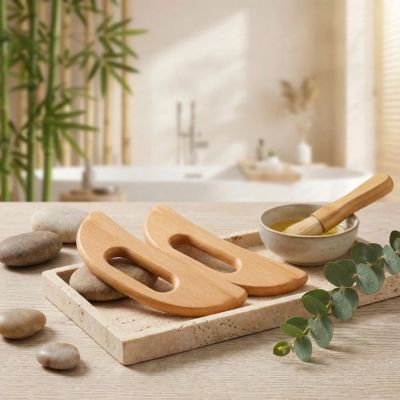 lot de deux gua sha corps ambiance zen