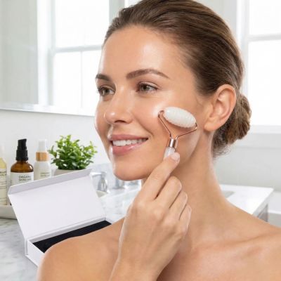 massage visage liftant pierre gua sha rouleau dentelé