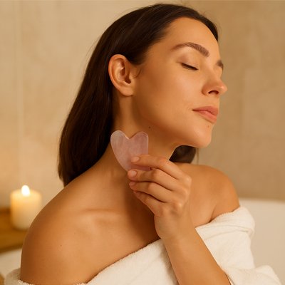 Pierre de gua sha routine beauté détente