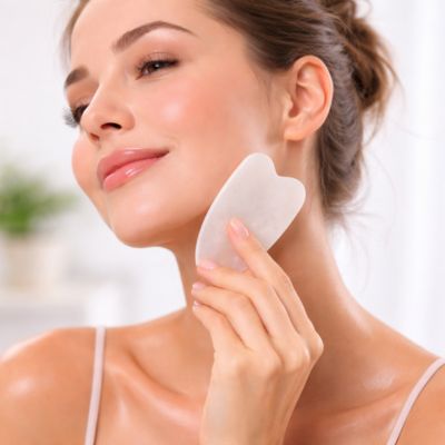pierre gua sha blanc massage facial apaisant