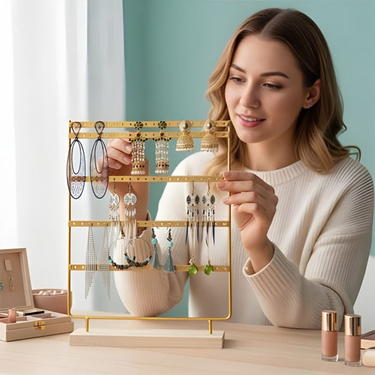 porte boucle d'oreille métal structuré