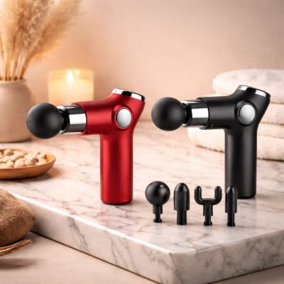 spa et relaxation pistolet de massage noir rouge